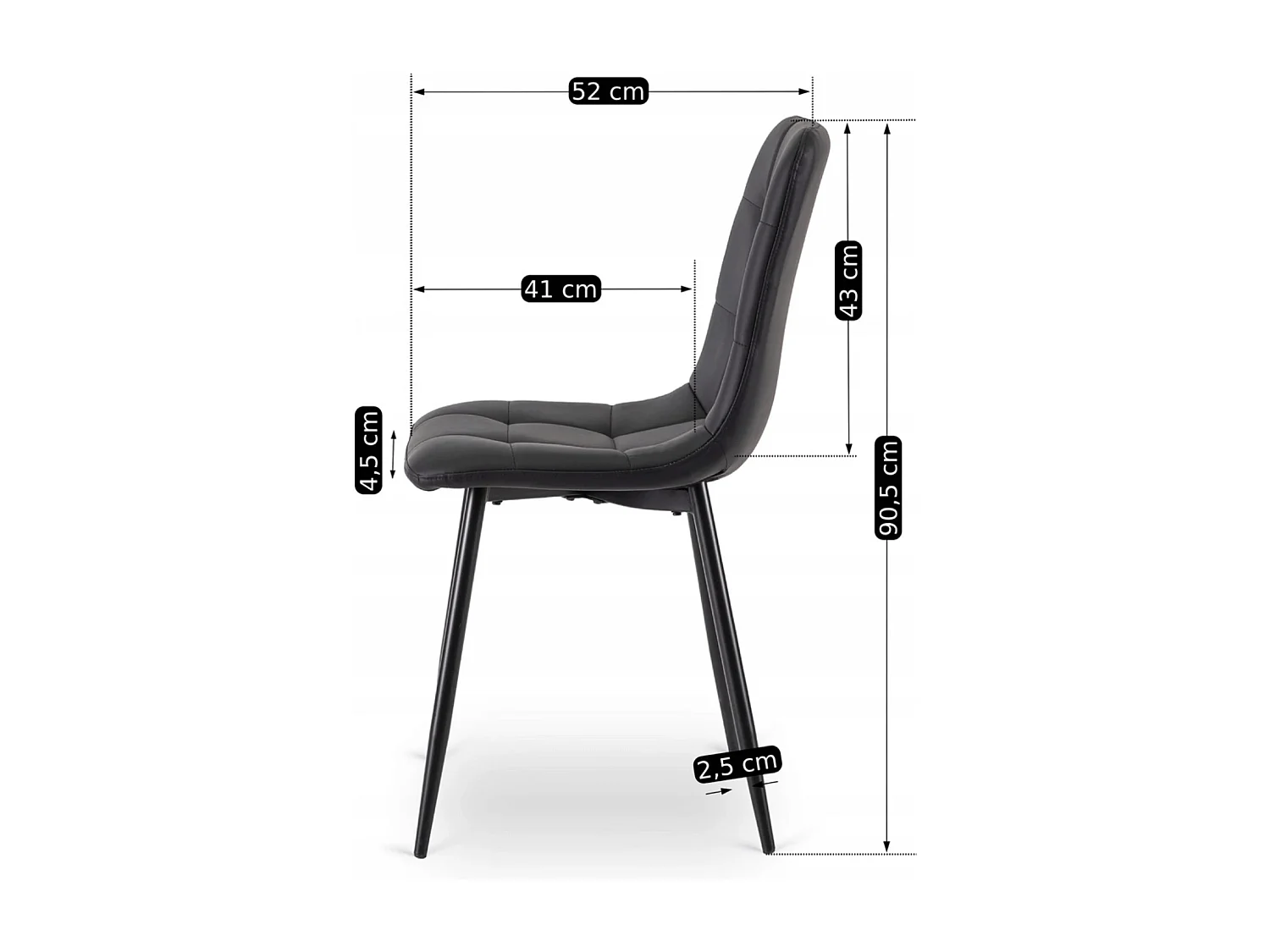 Chaise DALVIN Noir Simili-cuir