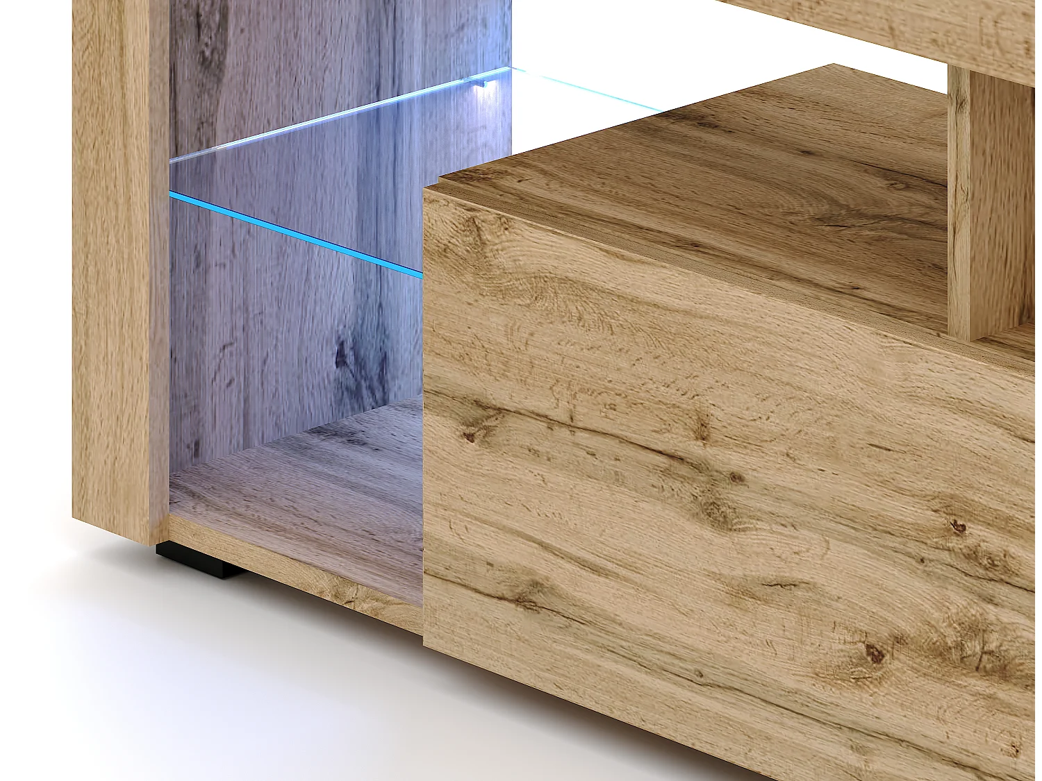 Armário de parede para TV no chão Eeverest 140 wotan oak / wotan oak com iluminação LED