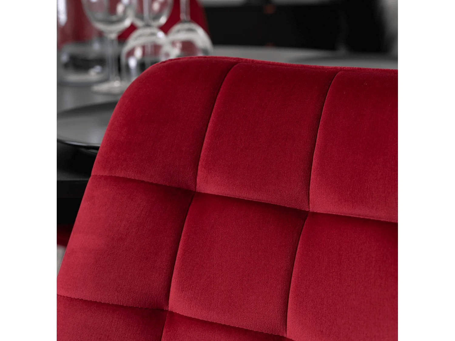 Chaise RICK Velours Bordeaux