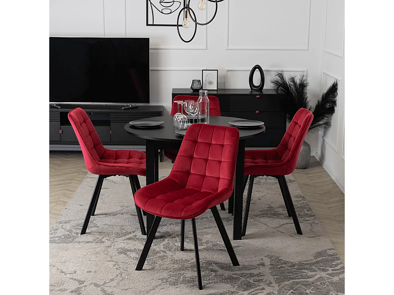 Chaise RICK Velours Bordeaux