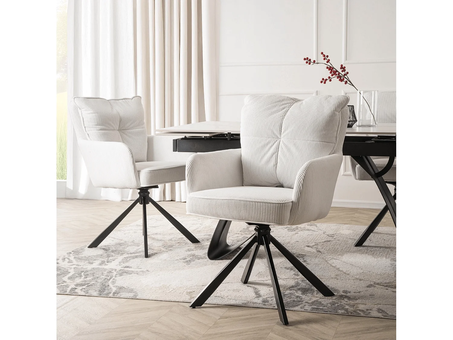 Chaise pivotante CITY Crème