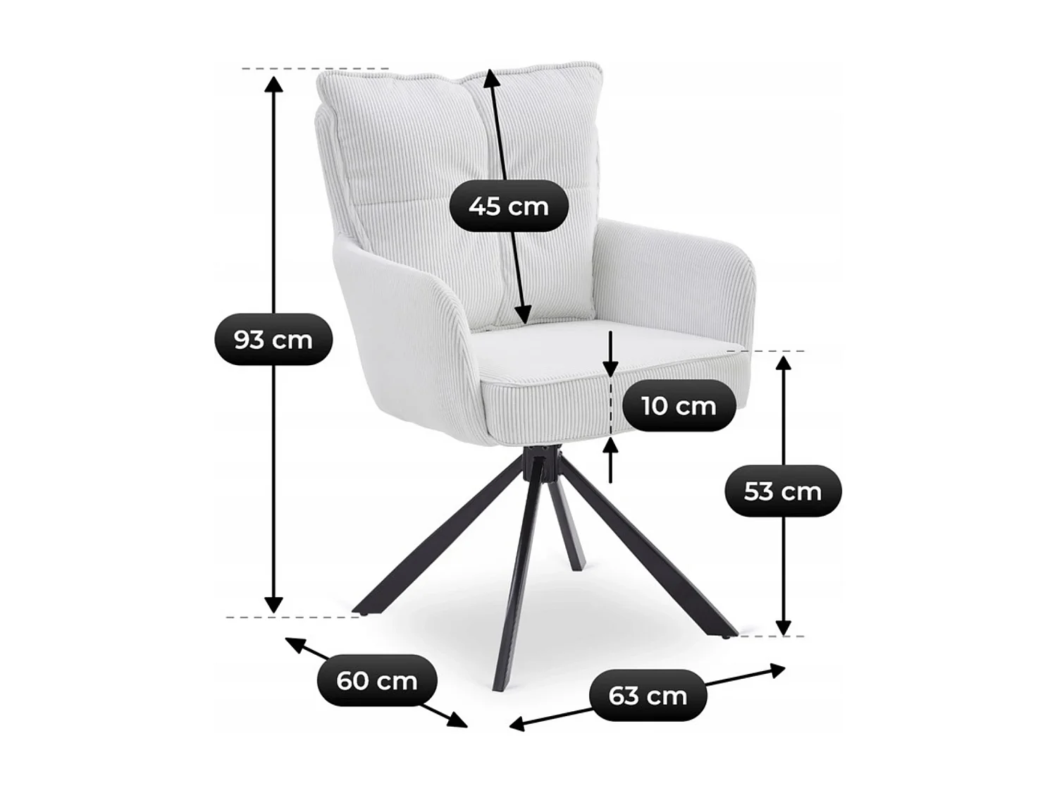 Chaise pivotante CITY Crème