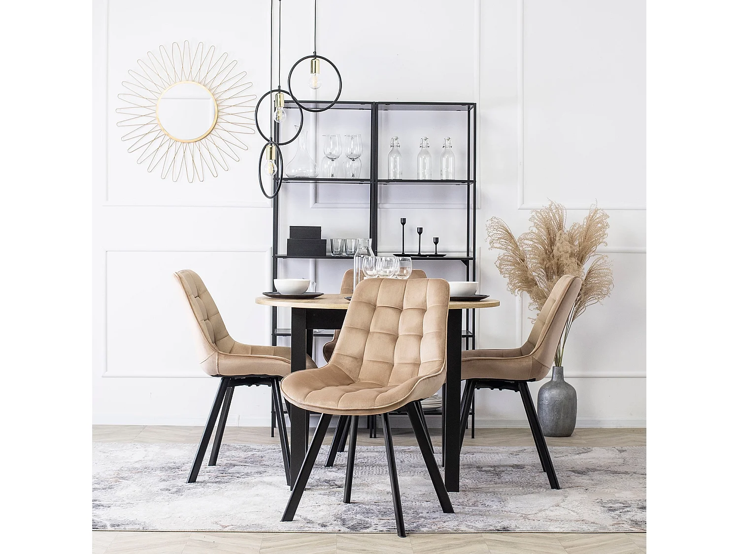 Chaise RICK Velours Beige