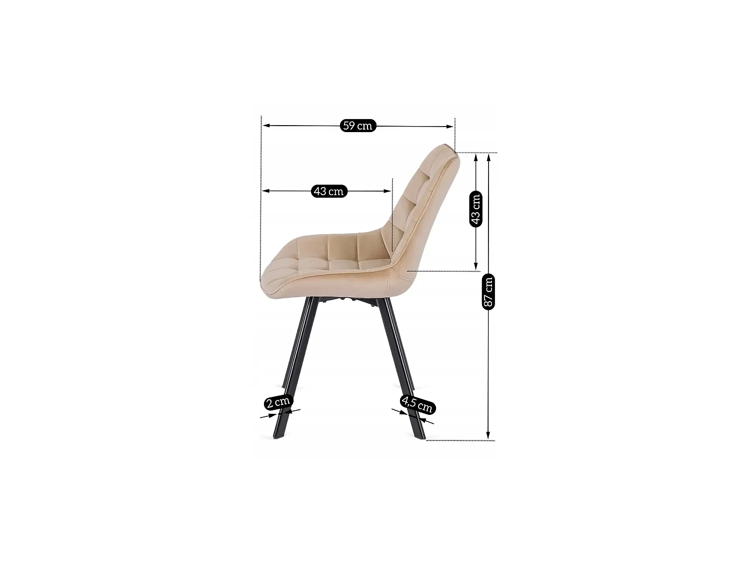 Dining Chair RICK (lux 02) Beige Velour