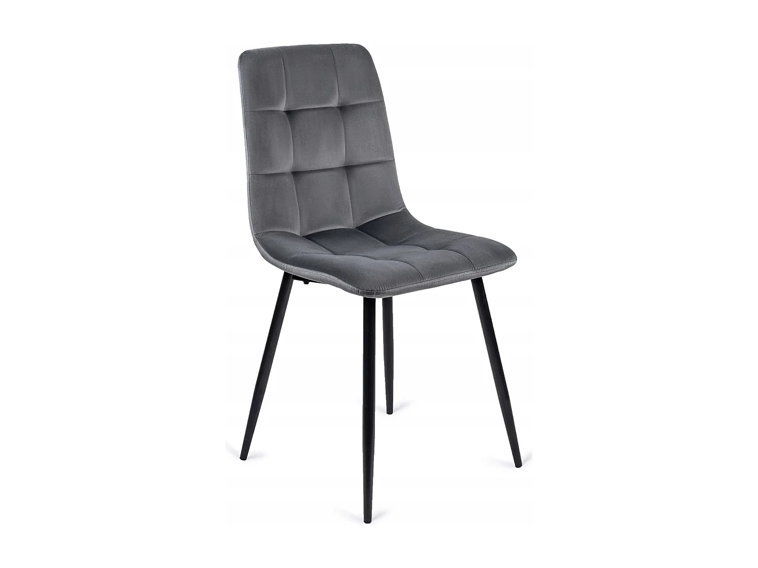 Chaise PERU Grise en Velours