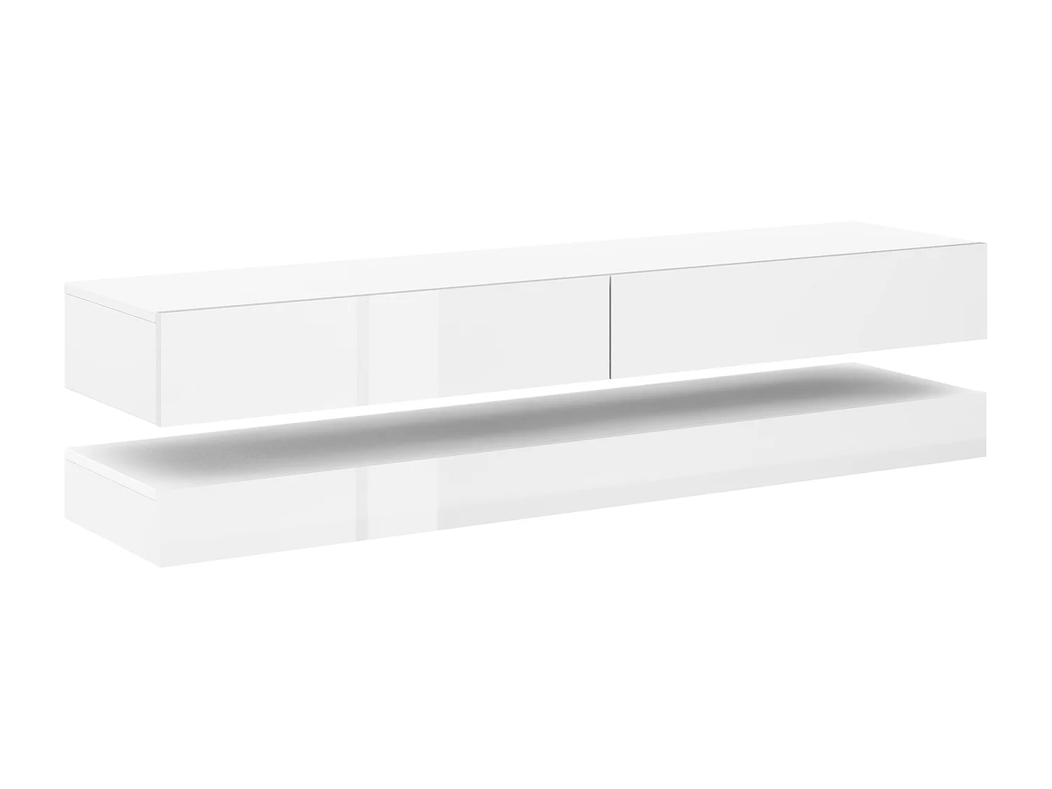 Armoire murale pour téléviseur suspendu Fly 140 blanc / blanc brillant