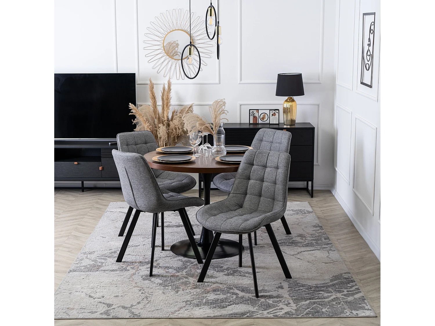 Chaise RICK 2 Grise Rembourrée