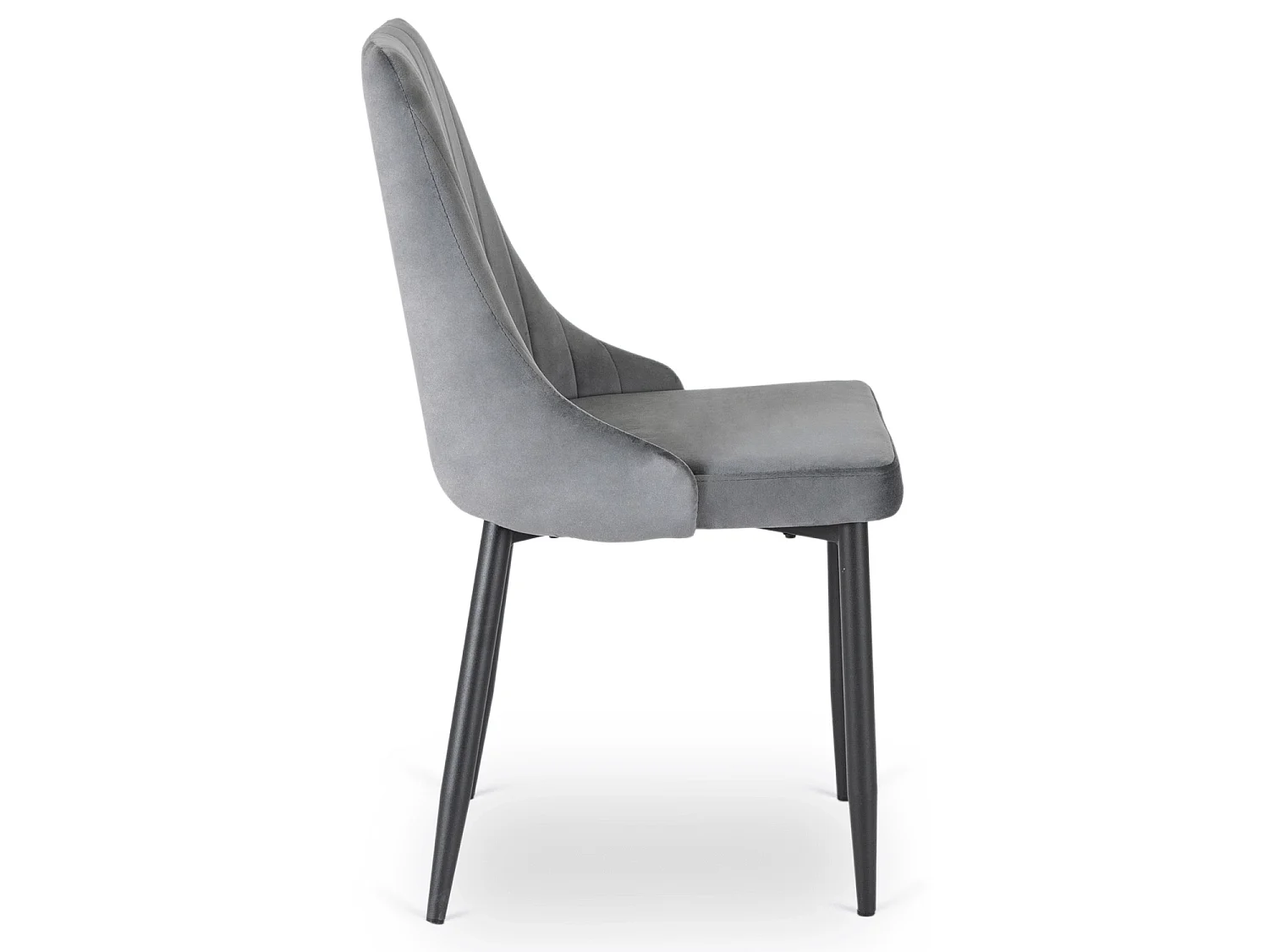 BARI Dining Chair Grey Velour