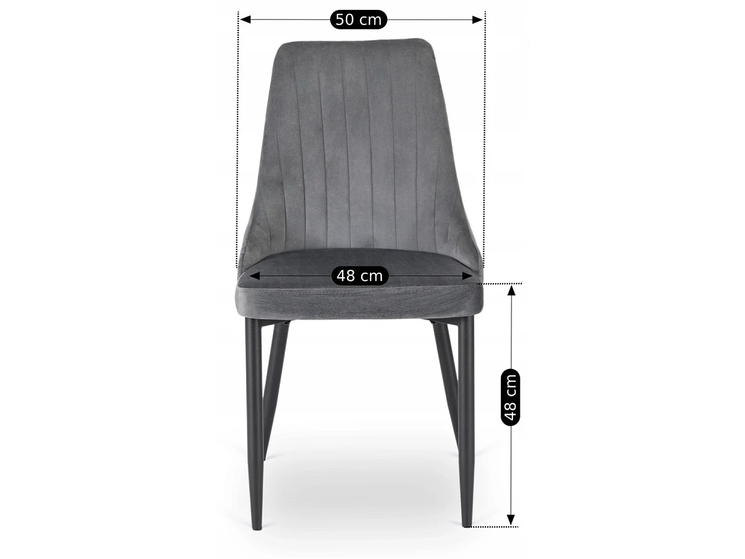 BARI Dining Chair Grey Velour