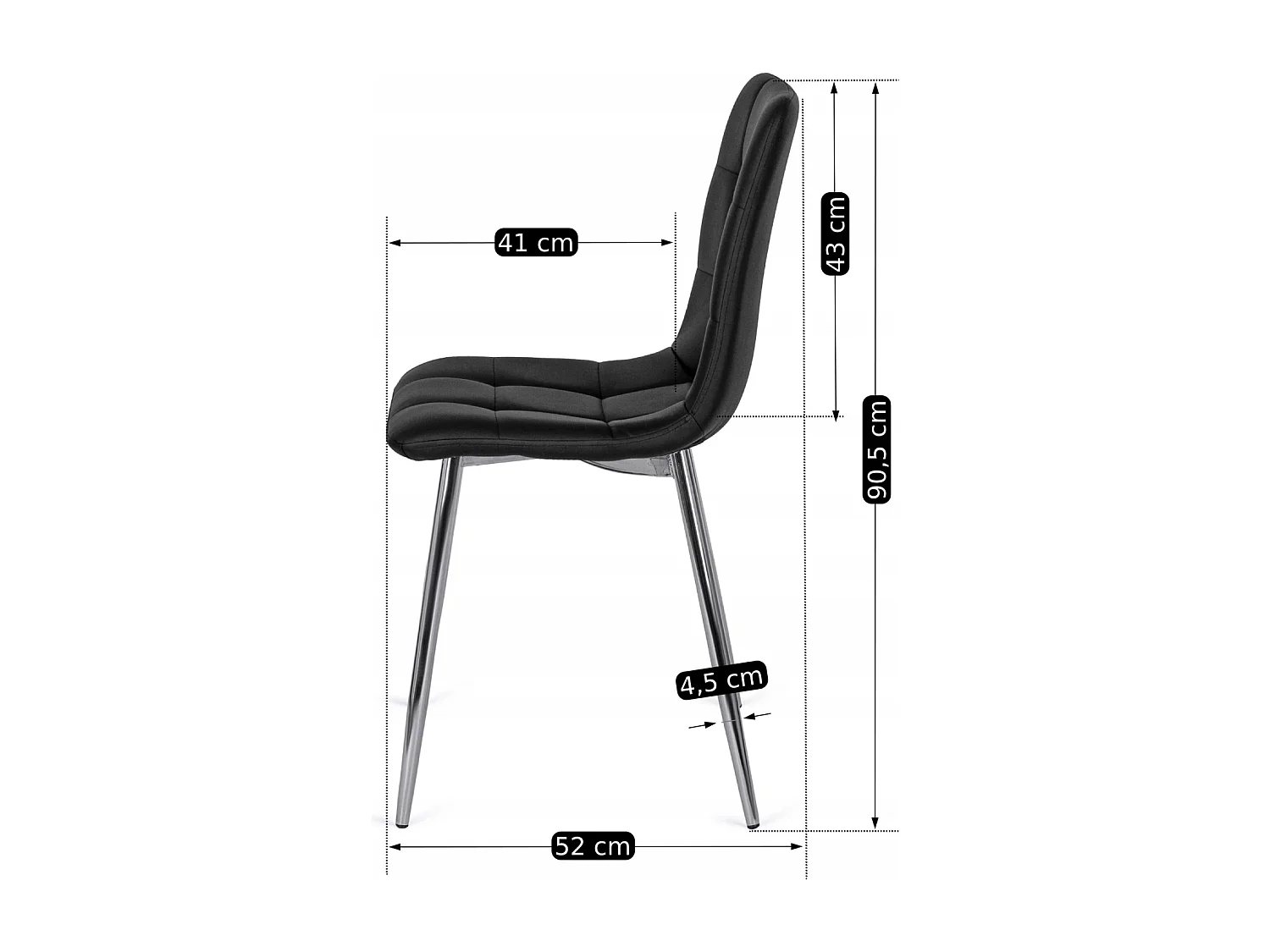 Chaise ENZO Noire en Similicuir