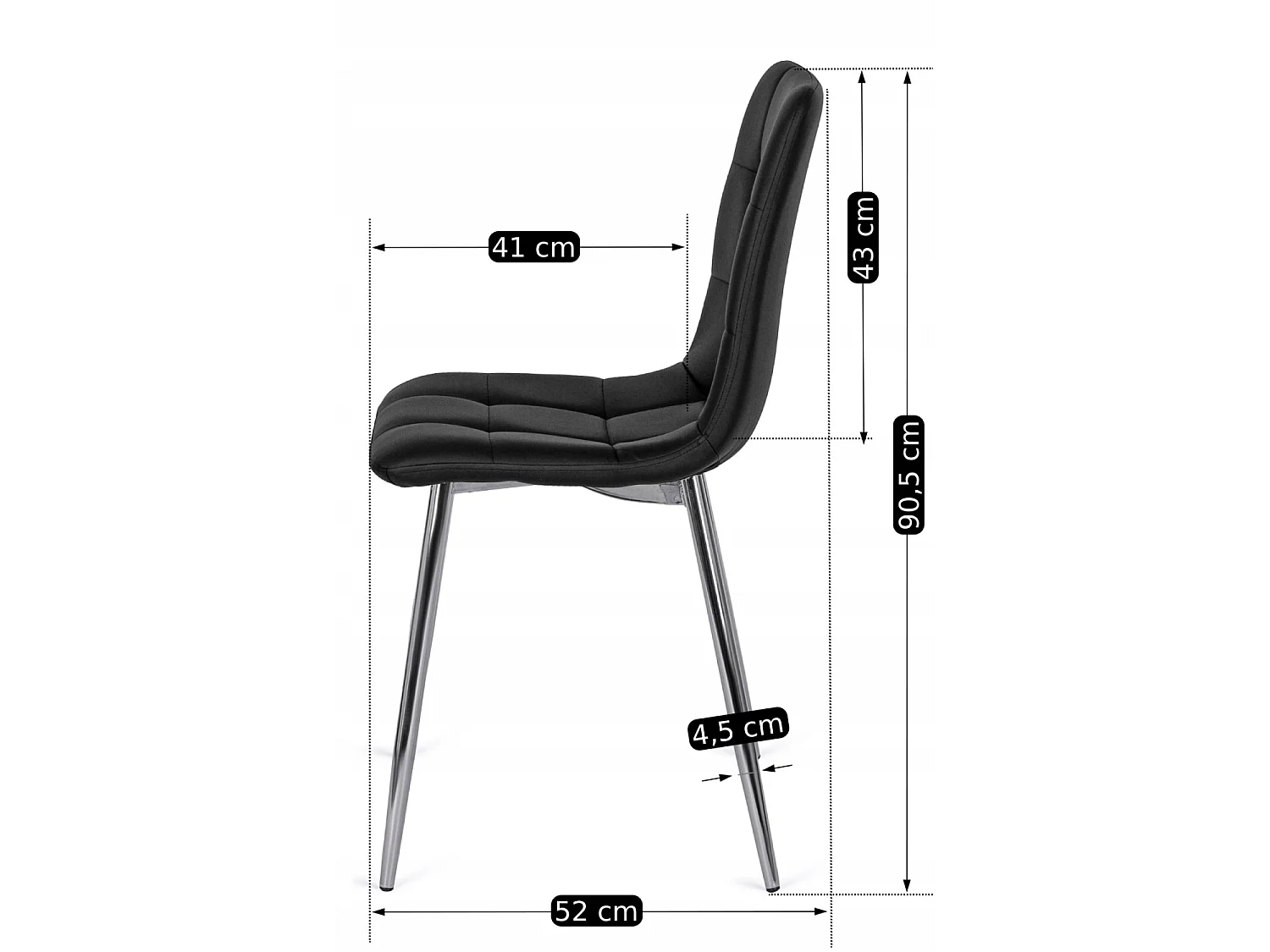 ENZO Dining Chair Black Eco Leather
