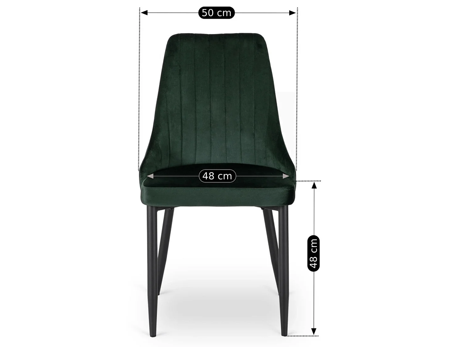 BARI Dining Chair Green Velour