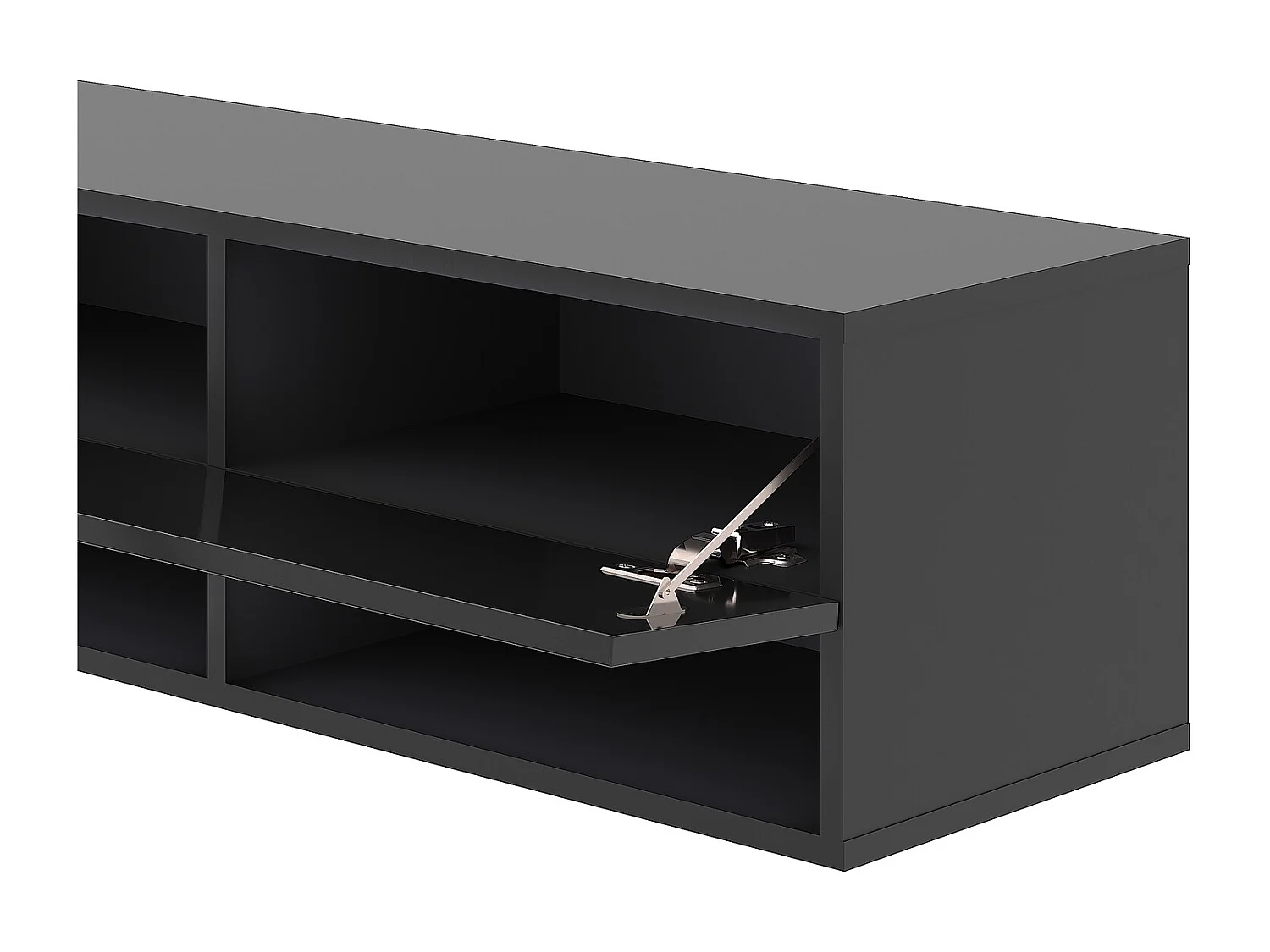 Armoire murale pour téléviseur mural Derby 280 noir / noir brillant