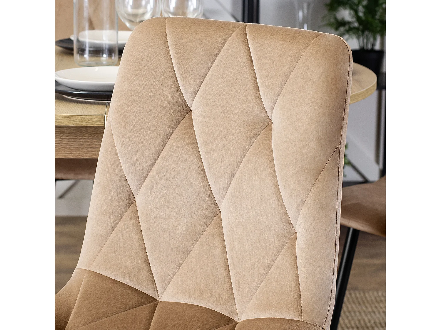 Chaise ROBIN Beige en Velours