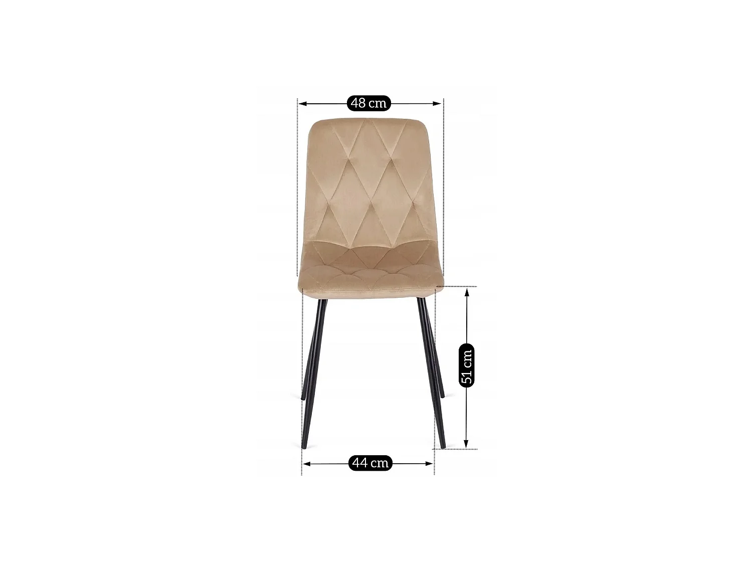 ROBIN Dining Chair Beige Velour