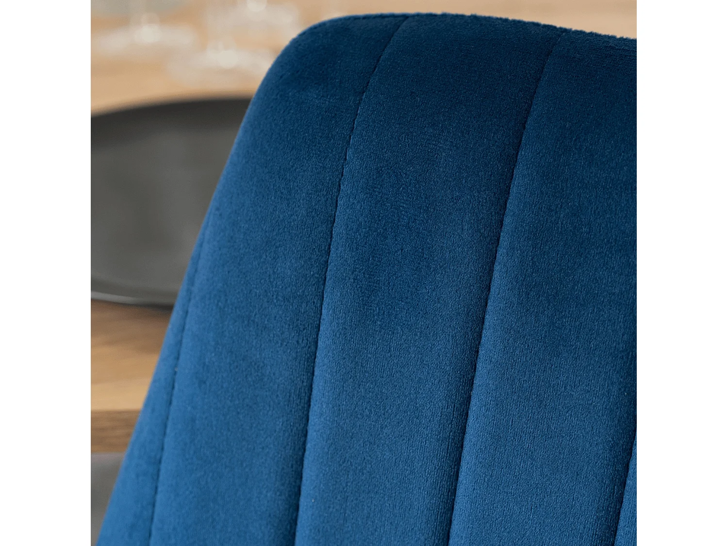 BARI Dining Chair Navy Blue Velour