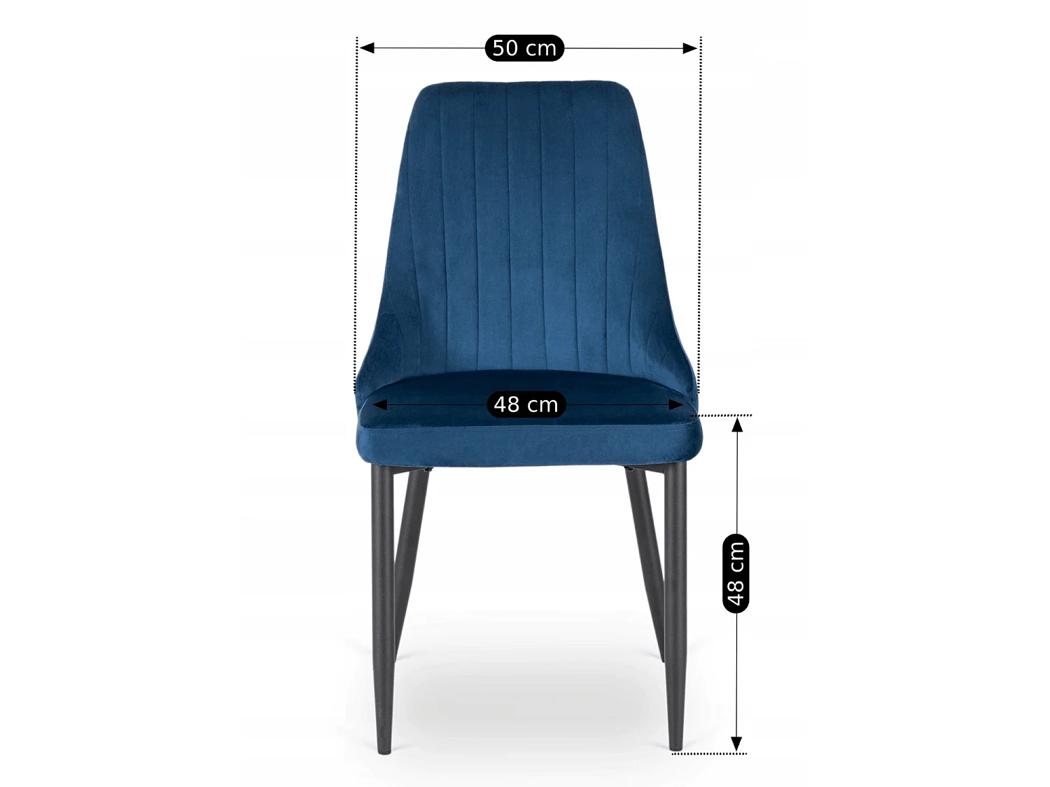 BARI Dining Chair Navy Blue Velour