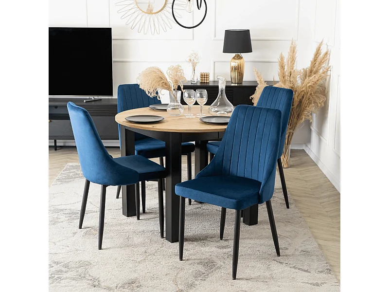 Chaise BARI Velours Bleu Marine