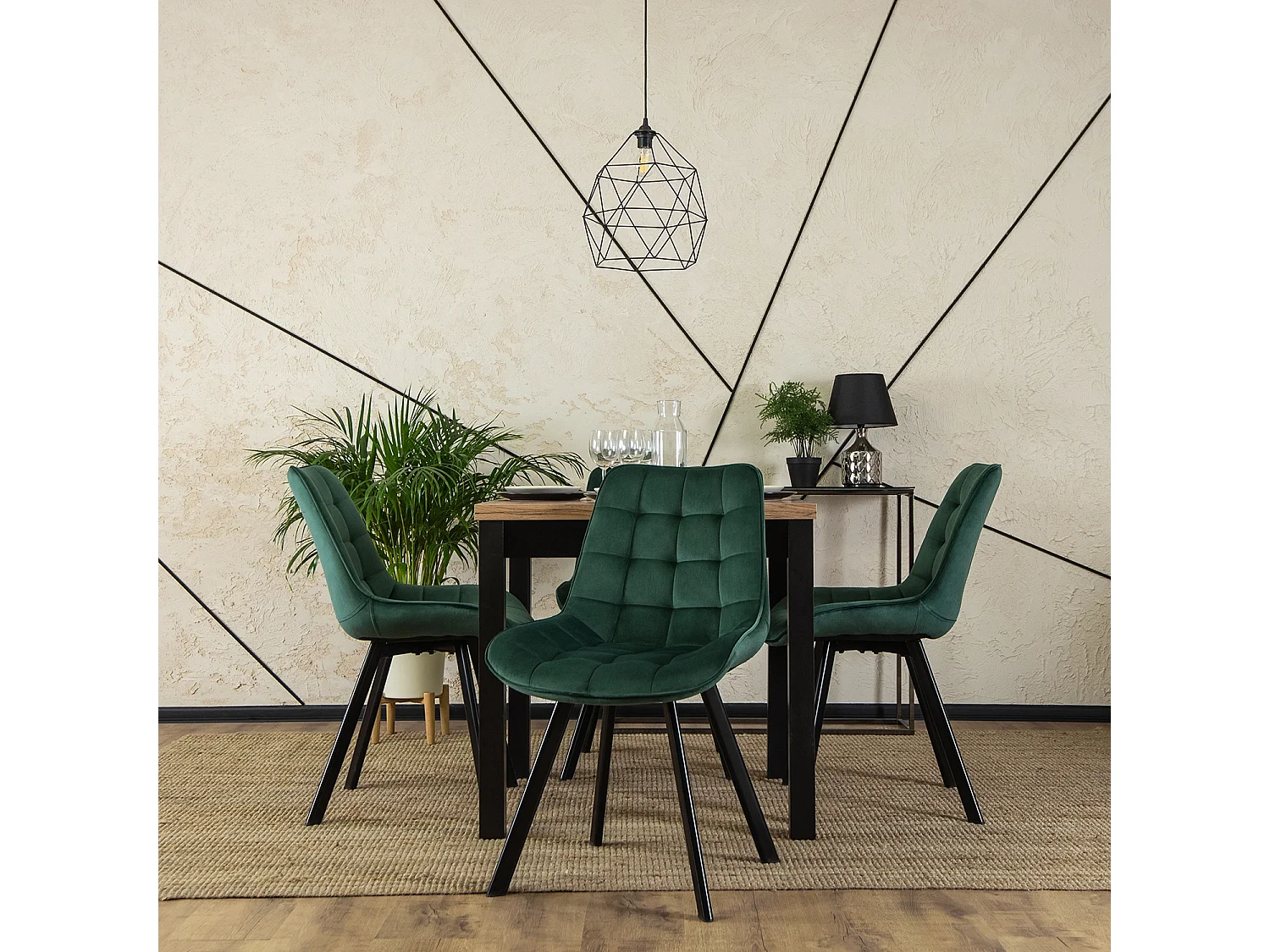 Chaise RICK Velours Vert