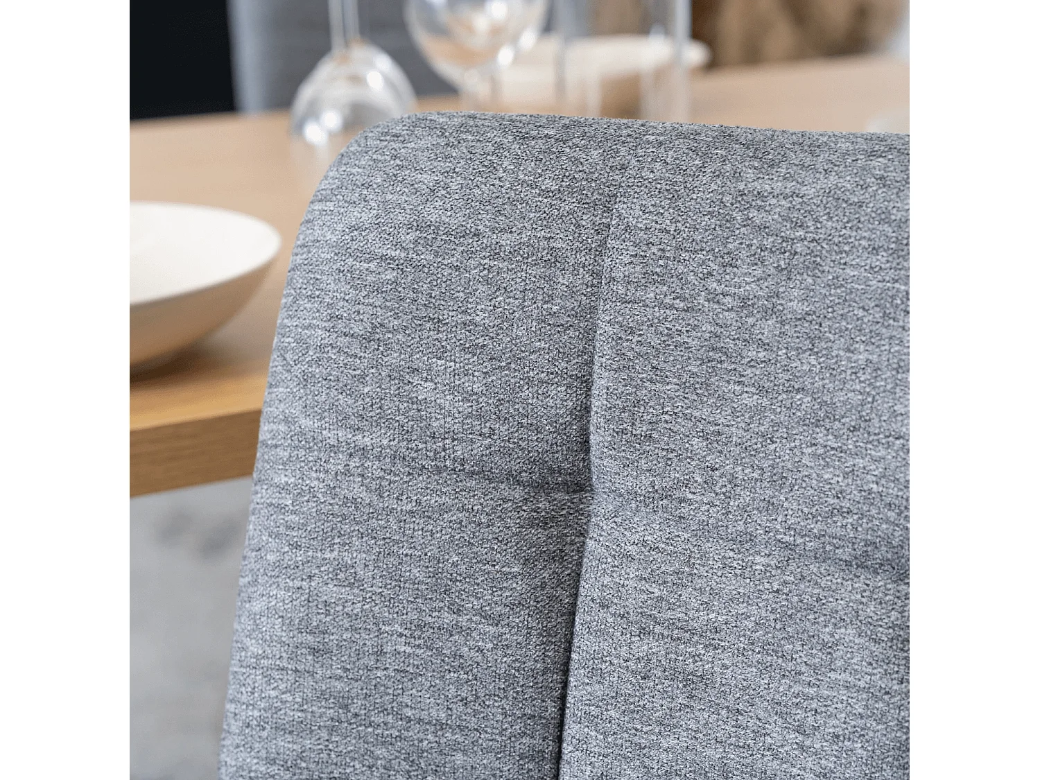 Chaise PERU 2 Grise Rembourrée