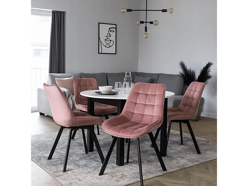 Chaise RICK Velours Rose