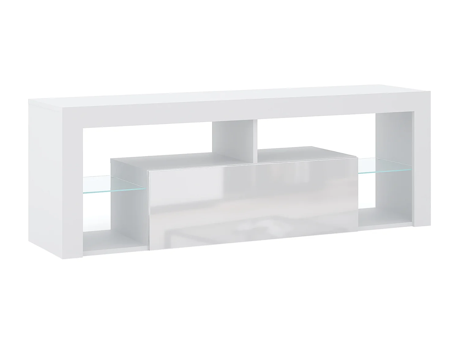 Armoire murale pour télévision au sol Eeverest 140 blanc / blanc brillant