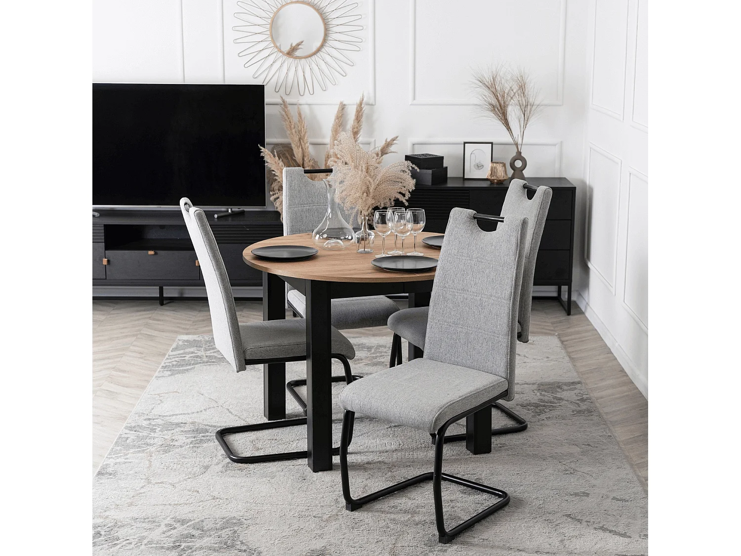 Chaise LOPEZ Gris/Noir