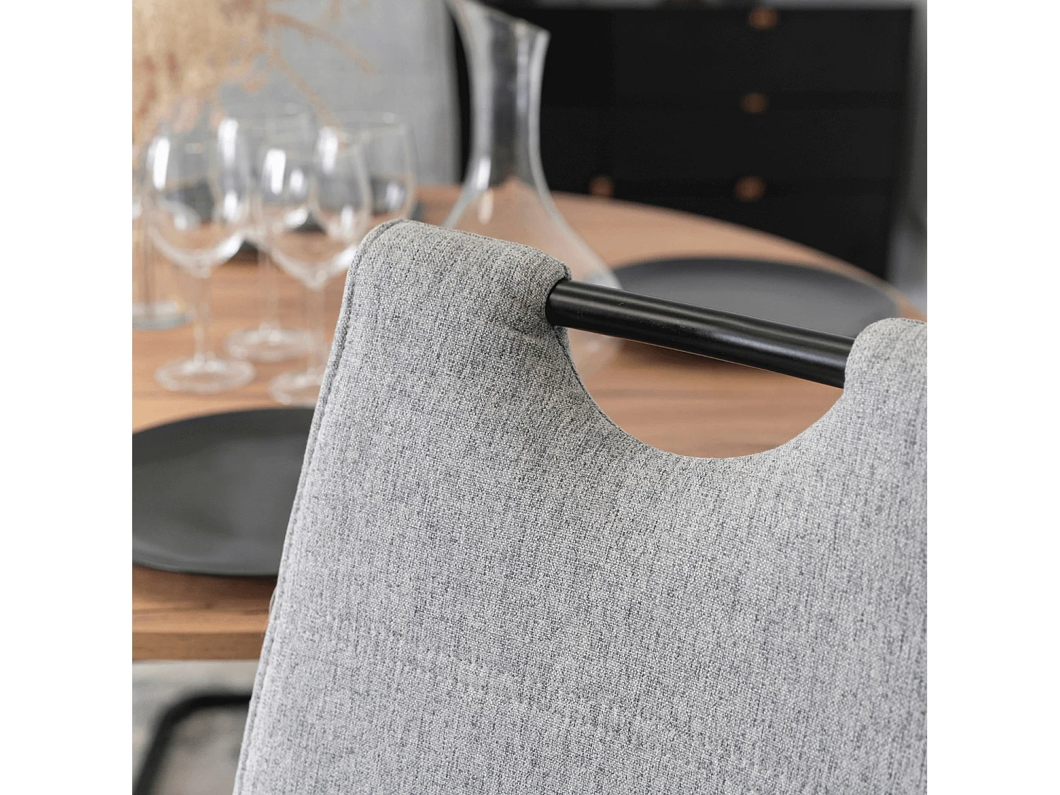 Chaise LOPEZ Gris/Noir