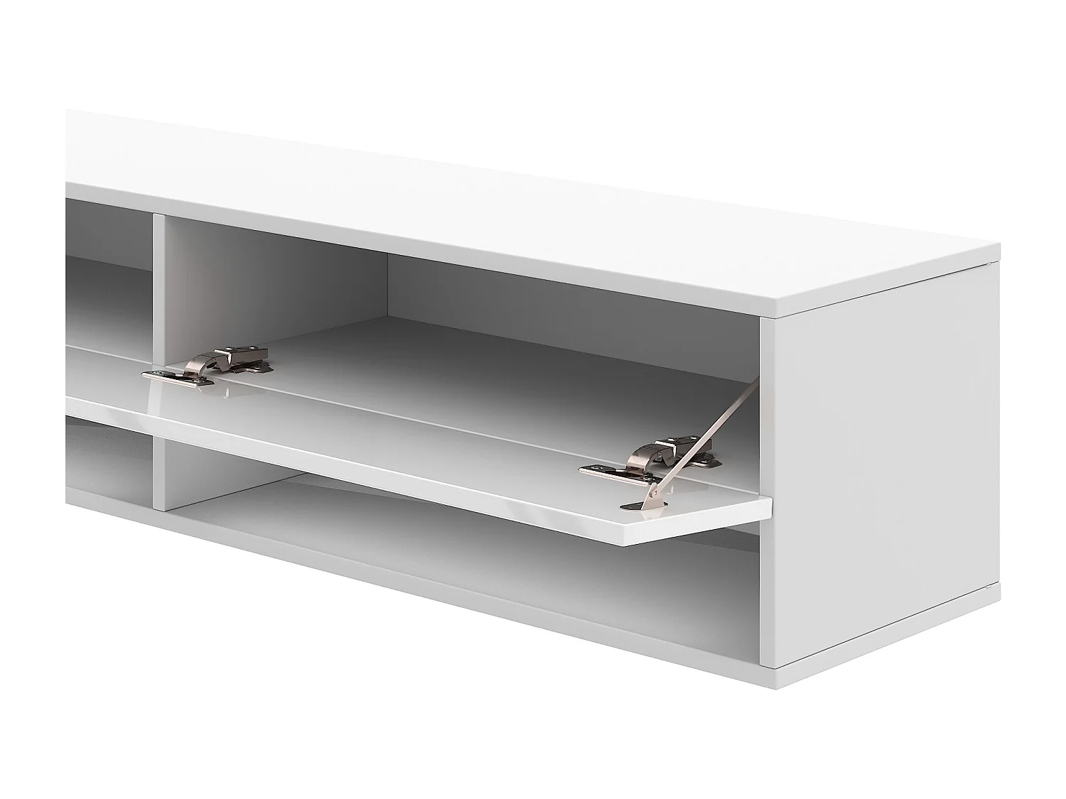 Armoire murale pour téléviseur mural Derby 140 blanc / blanc brillant