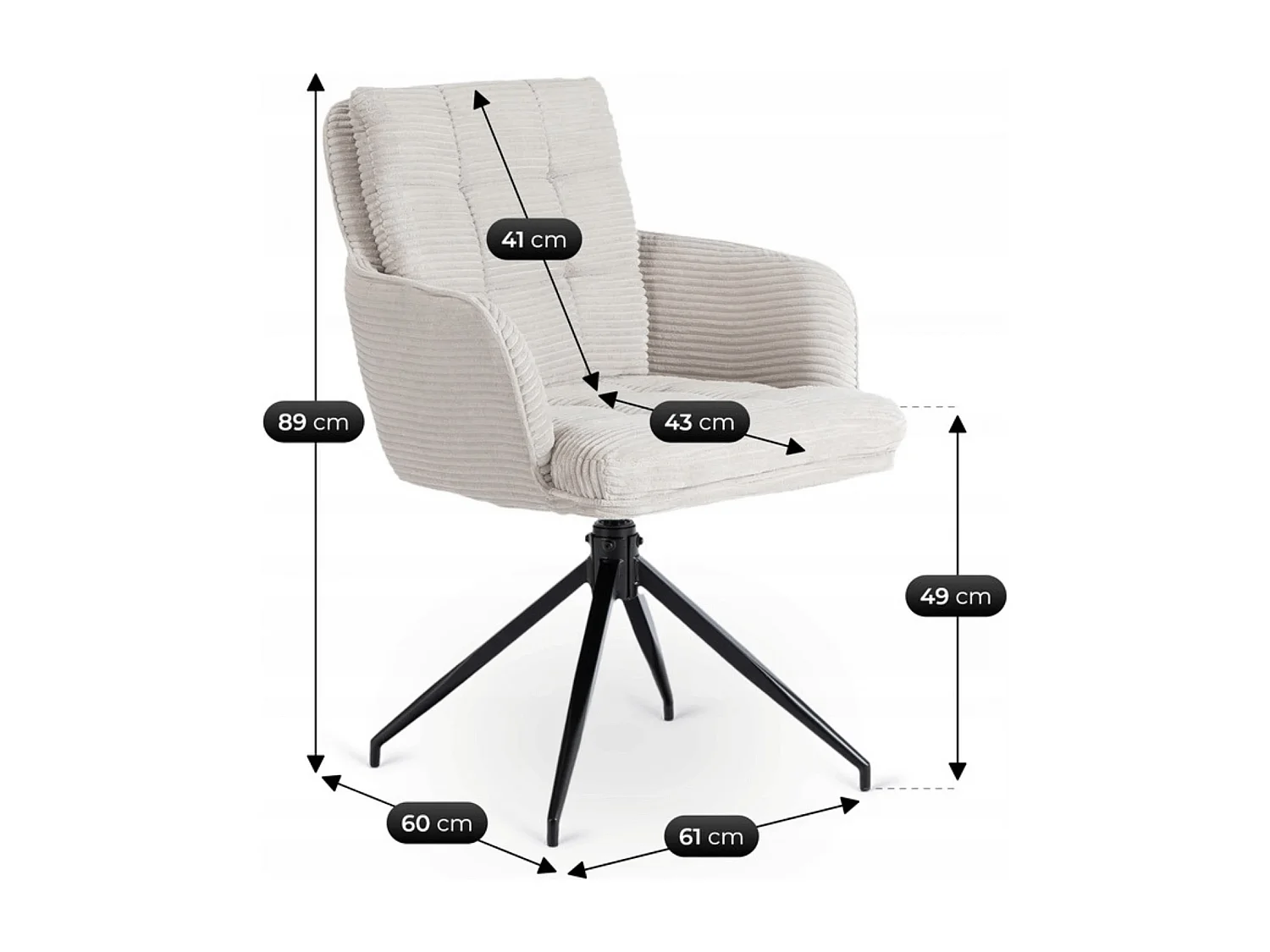 Chaise pivotante AKITA Grise