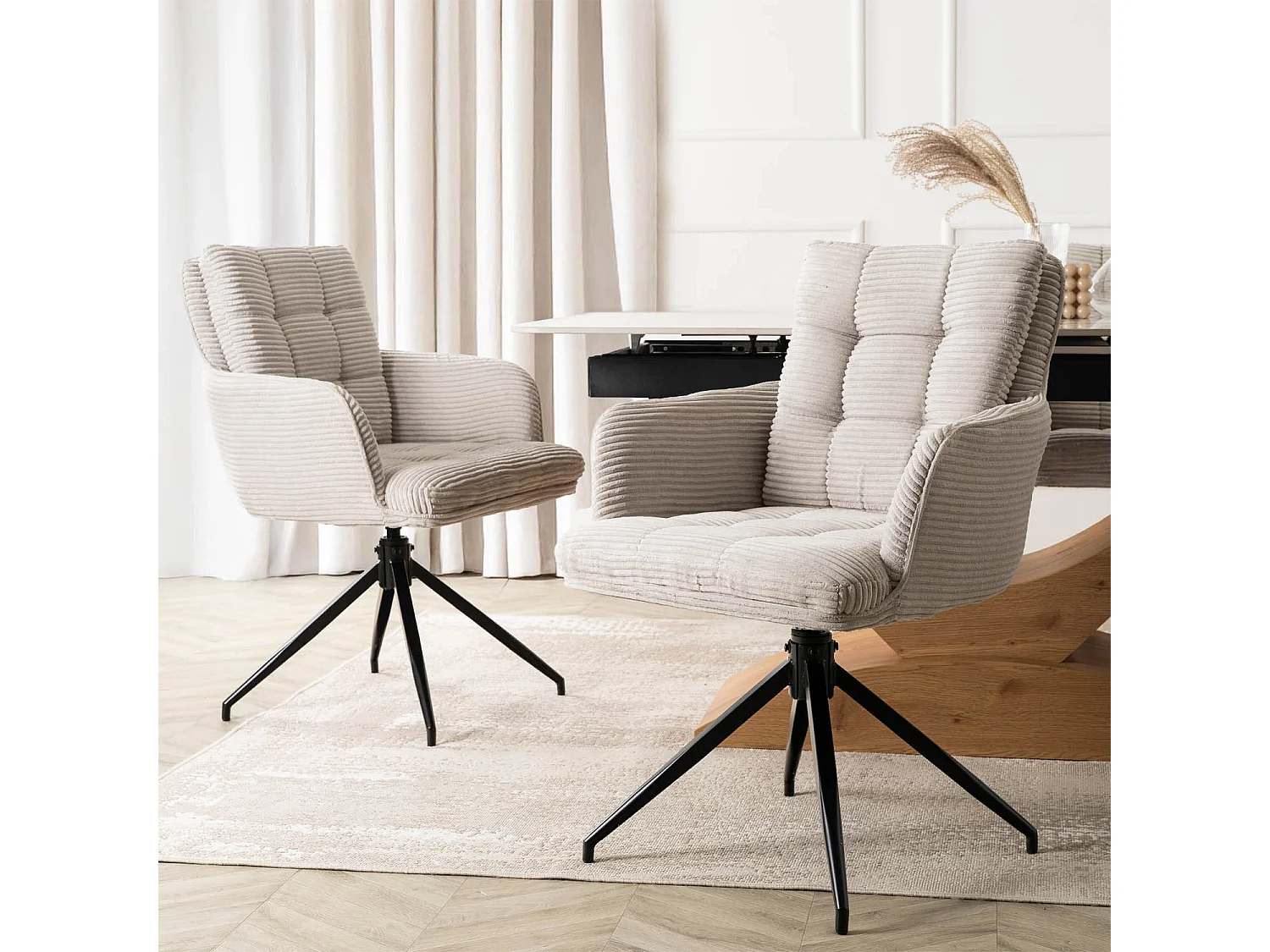 Swivel Dining Chair AKITA Grey