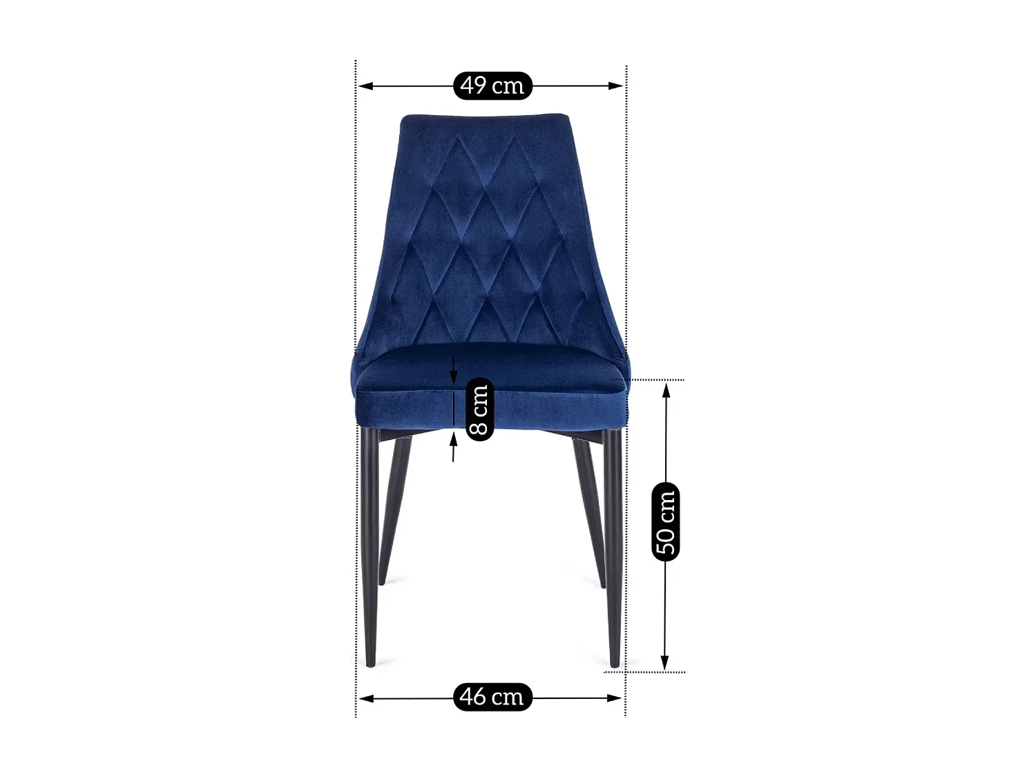 Chaise CORK Bleu Marine en Velours