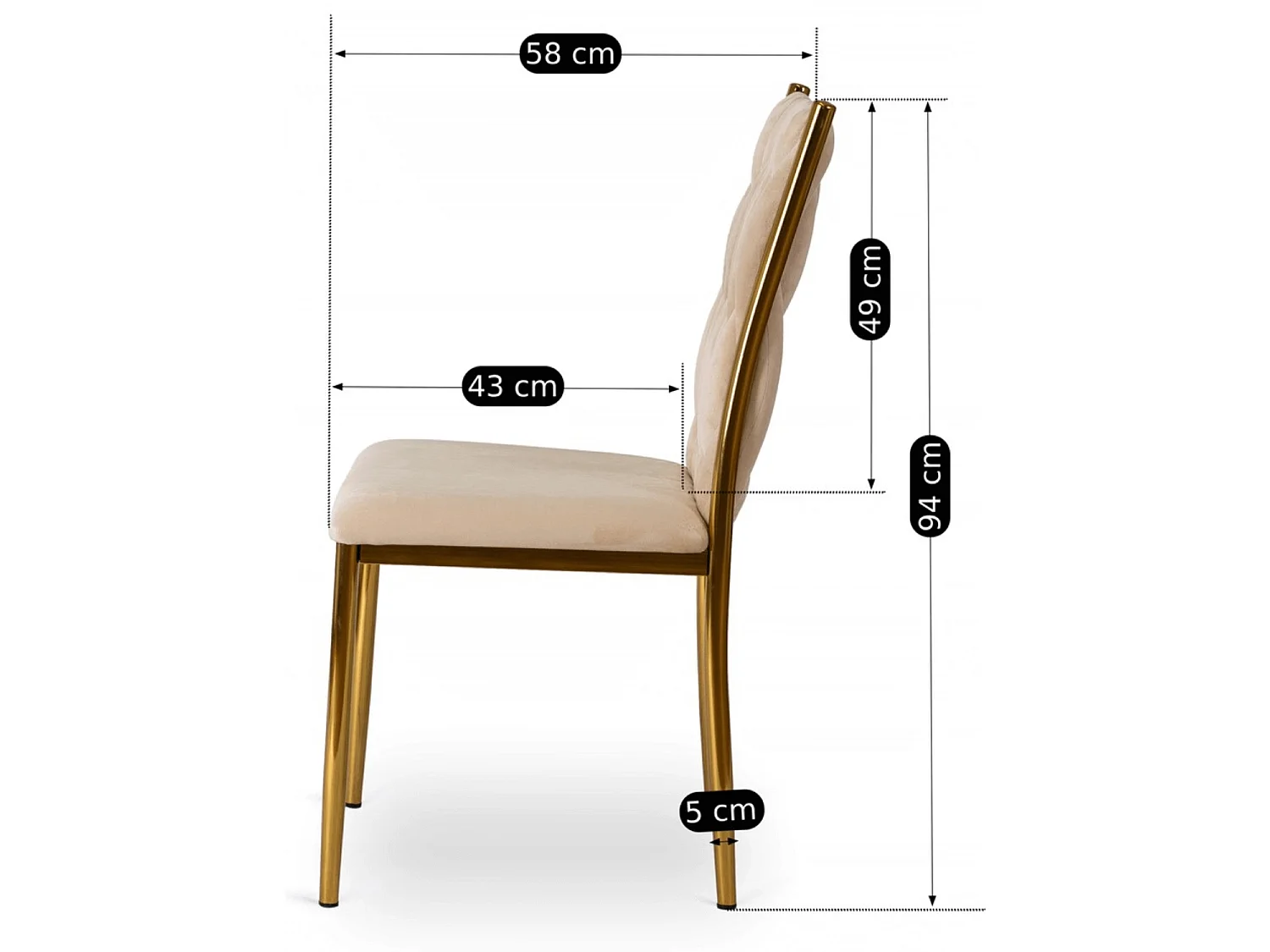 DAN Dining Chair Cream Velour