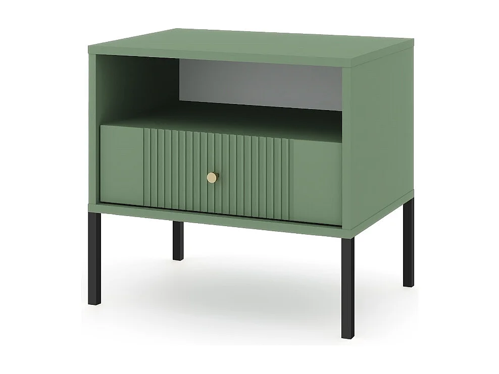 Table de chevet Iseo, vert fumé / noir / or