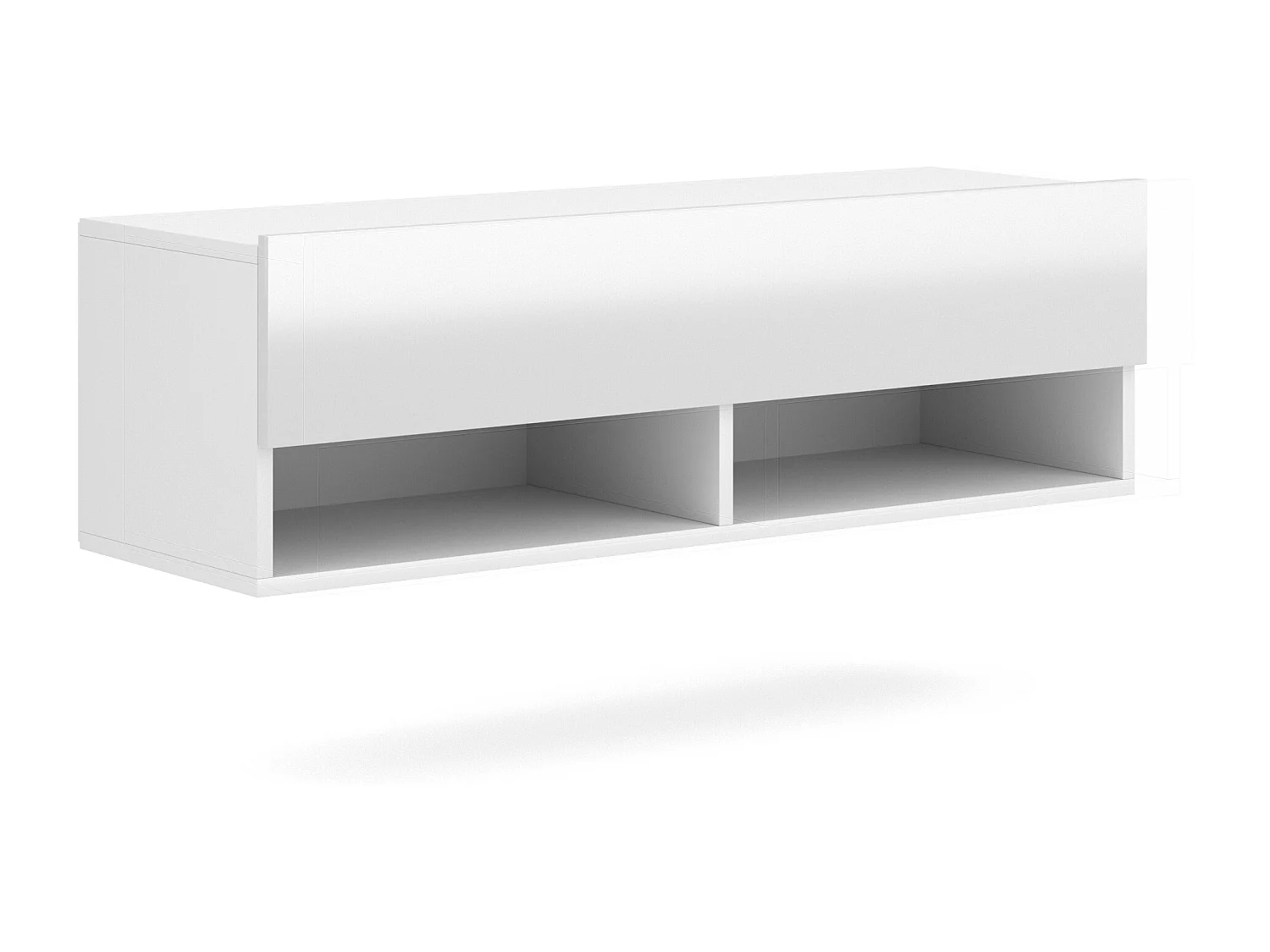 Mueble de pared para televisor Derby 100 colgado en blanco / blanco brillante