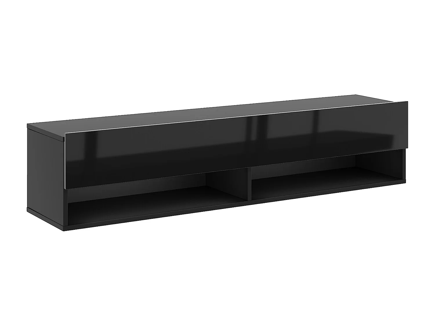 Armoire murale pour téléviseur suspendue Derby 140 noir / noir brillant