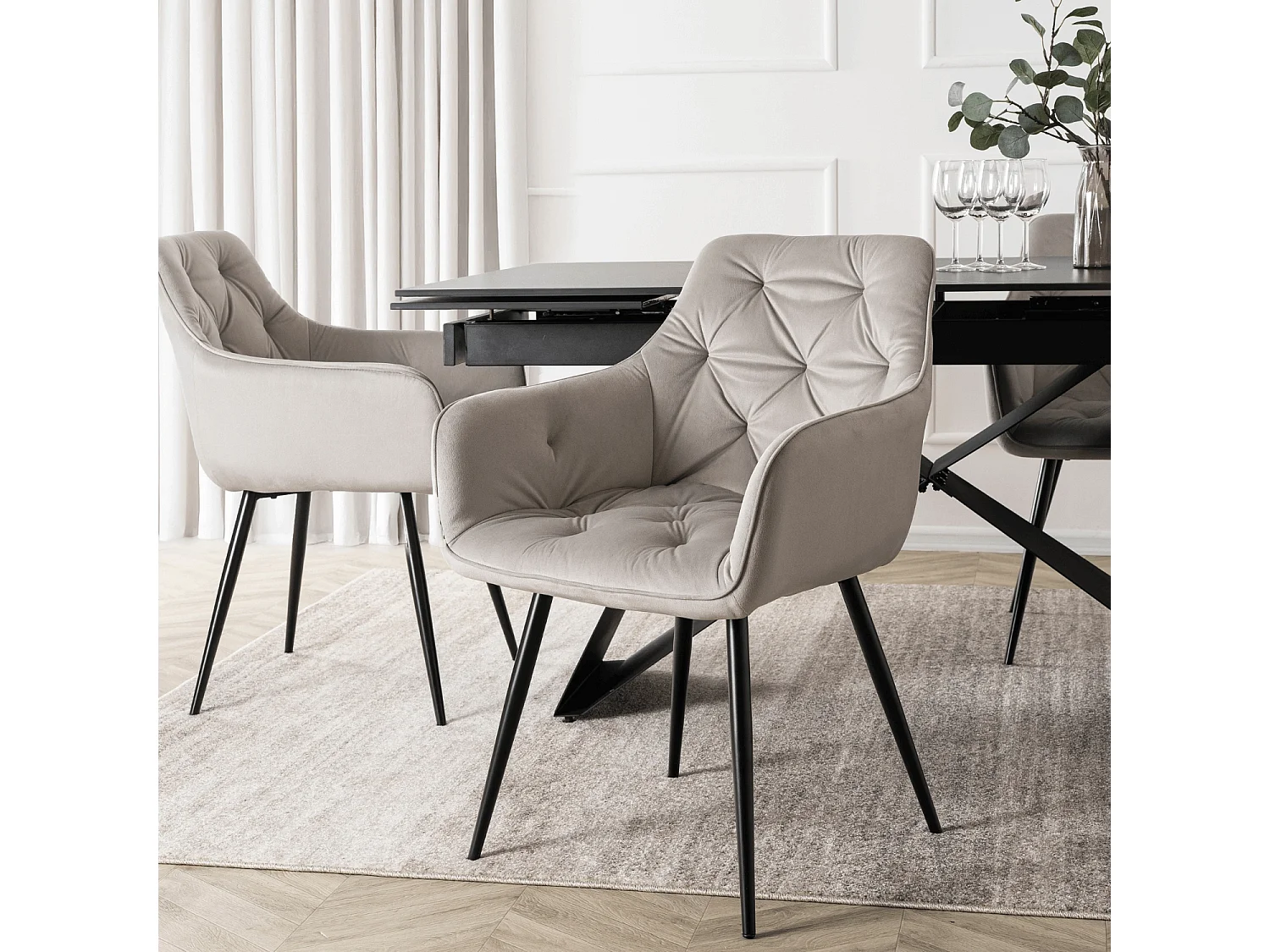 Chaise MODESTO Velours Gris