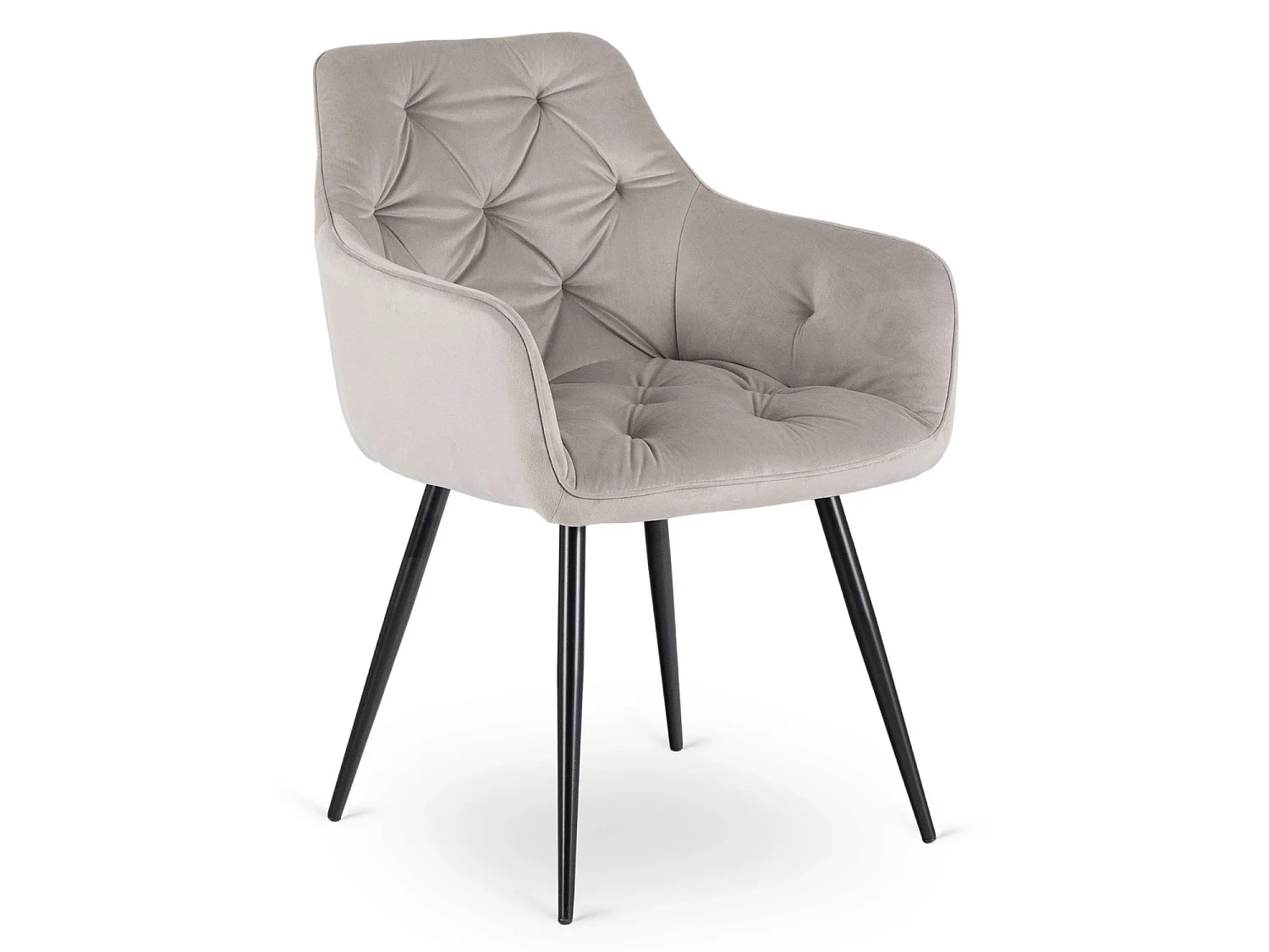 Chaise de salle à manger MODESTO en velours gris