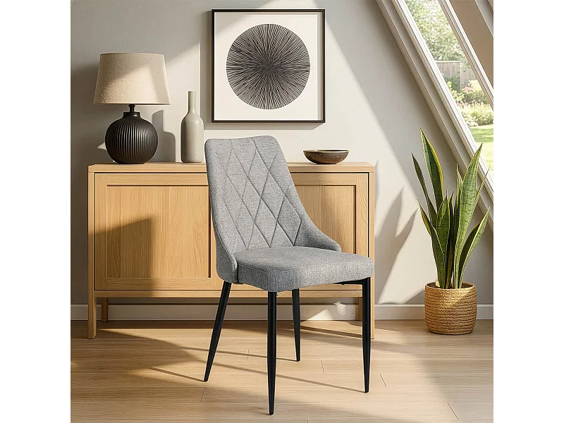 Chaise CORK 2 Grise Rembourrée