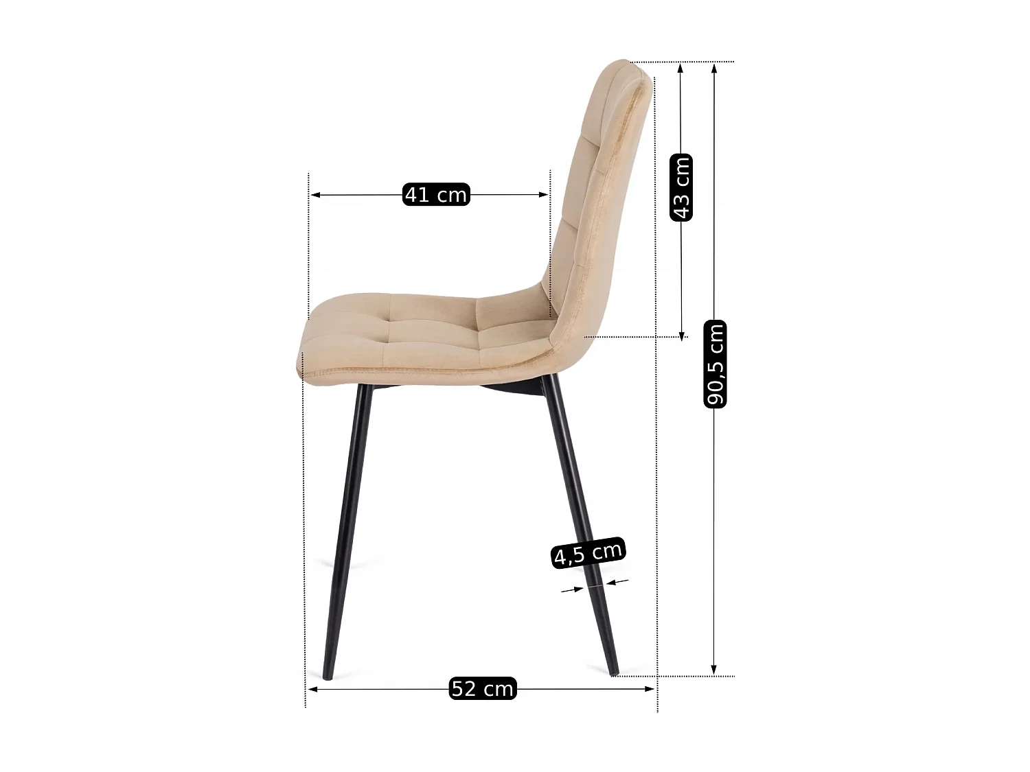 Chaise PERU Beige en Velours