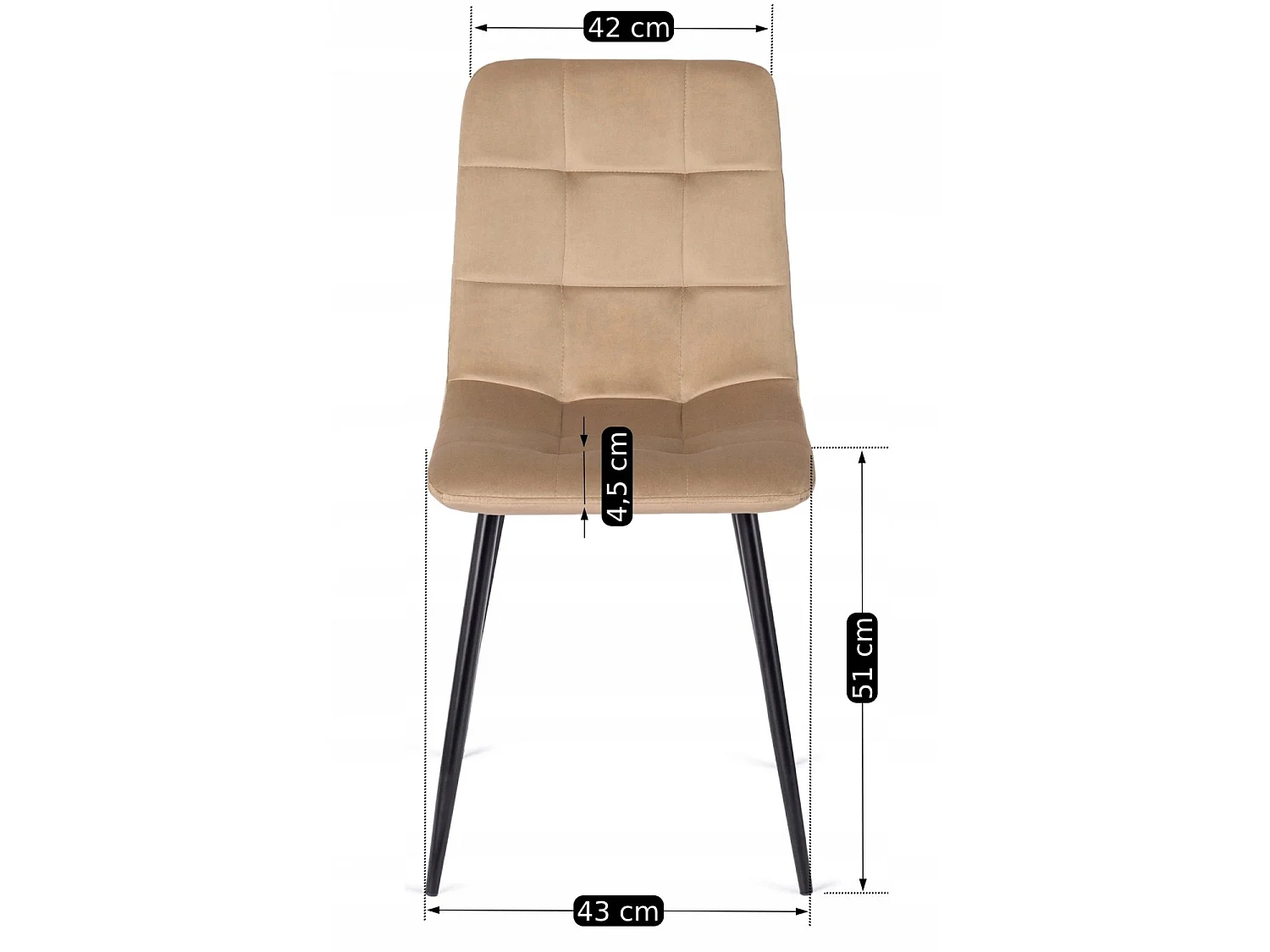 PERU Dining Chair (lux 01) Beige Velour