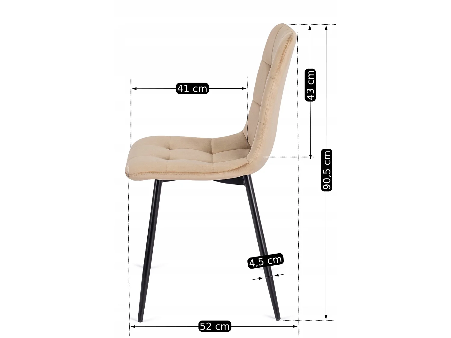 PERU Dining Chair (lux 01) Beige Velour