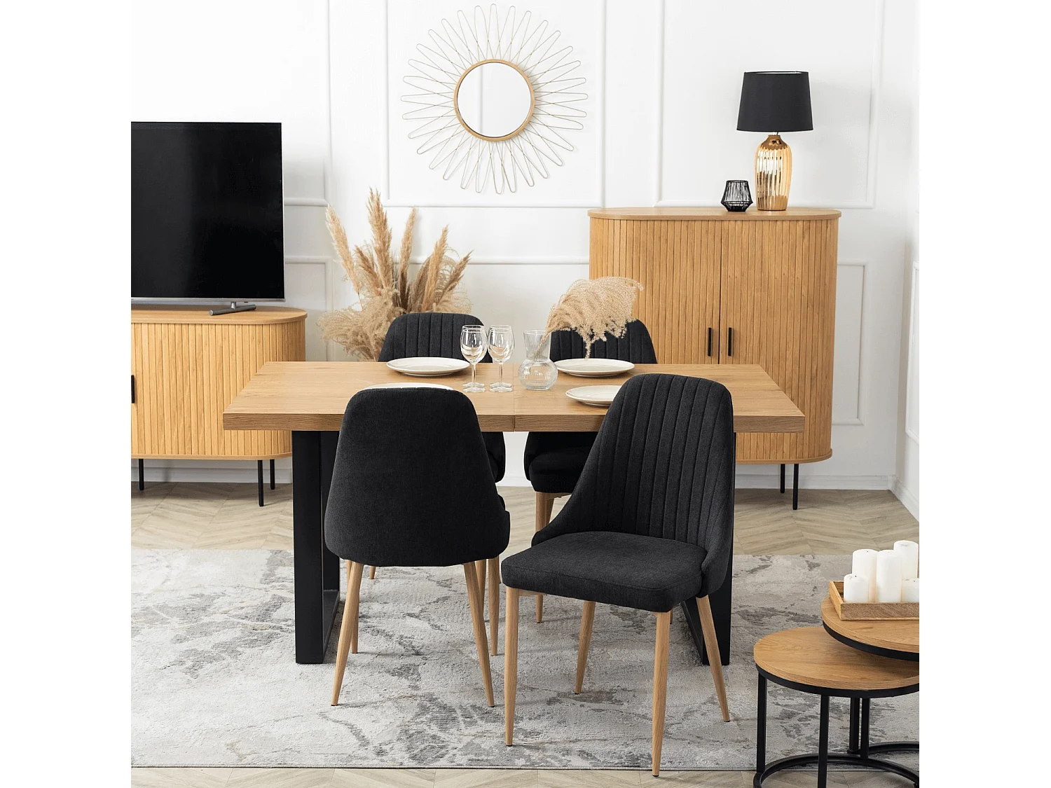 Chaise rembourrée TORINO Noire