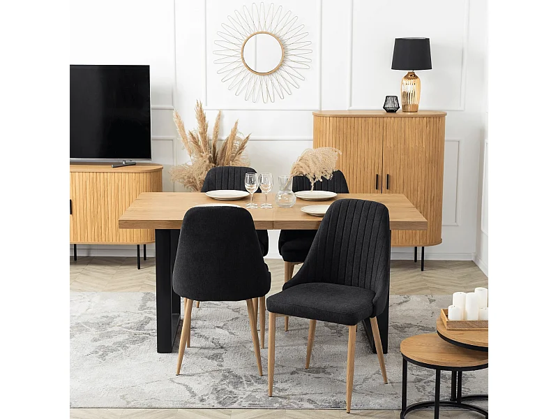 Chaise rembourrée TORINO Noire