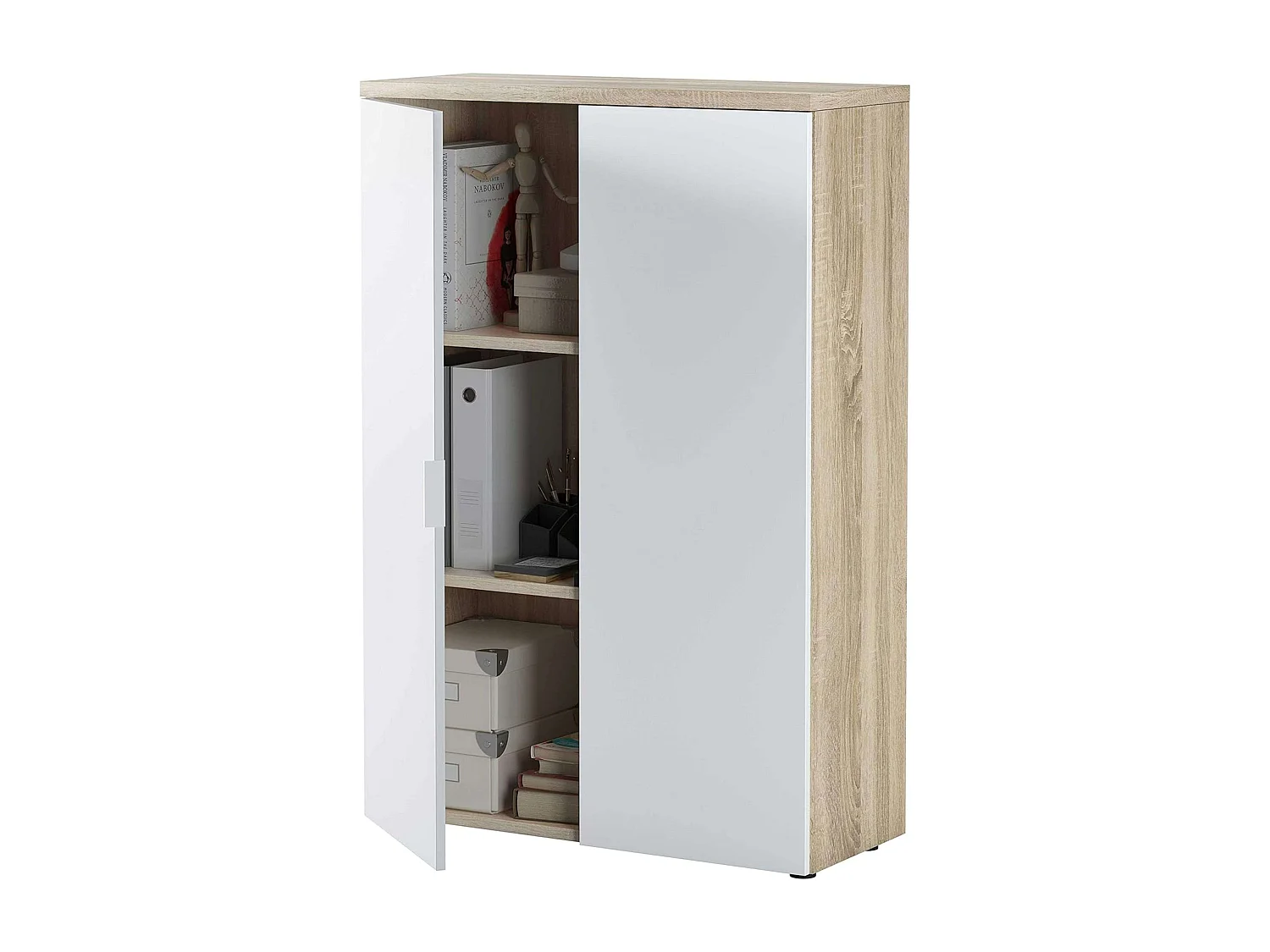 Pack Muebles Oficina: 4 Mesas, 4 Armarios, Blanco & Canadian Moderno