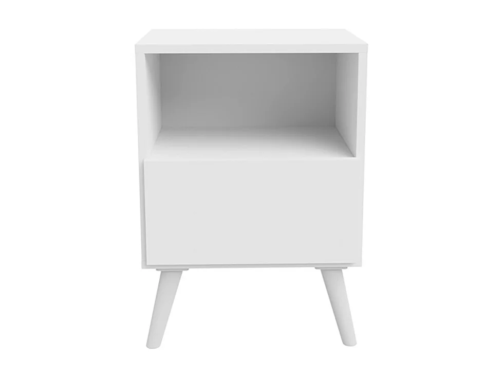 Table de chevet table de nuit coloris blanc avec 1 tiroir - Longueur 39 x Hauteur 56 x profondeur 30 cm