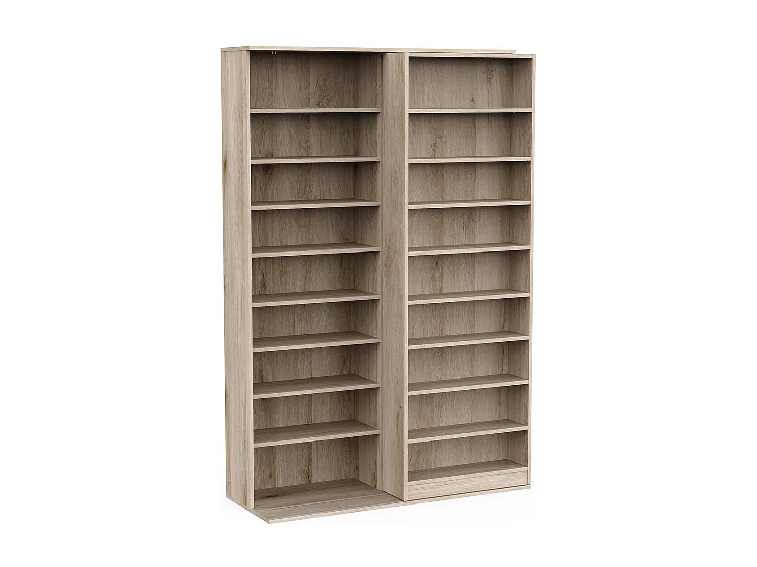 Bibliothèque étagère meuble de rangement couleur chêne - Largeur 116,7 x Profondeur 44,4 x Hauteur 178,8 cm