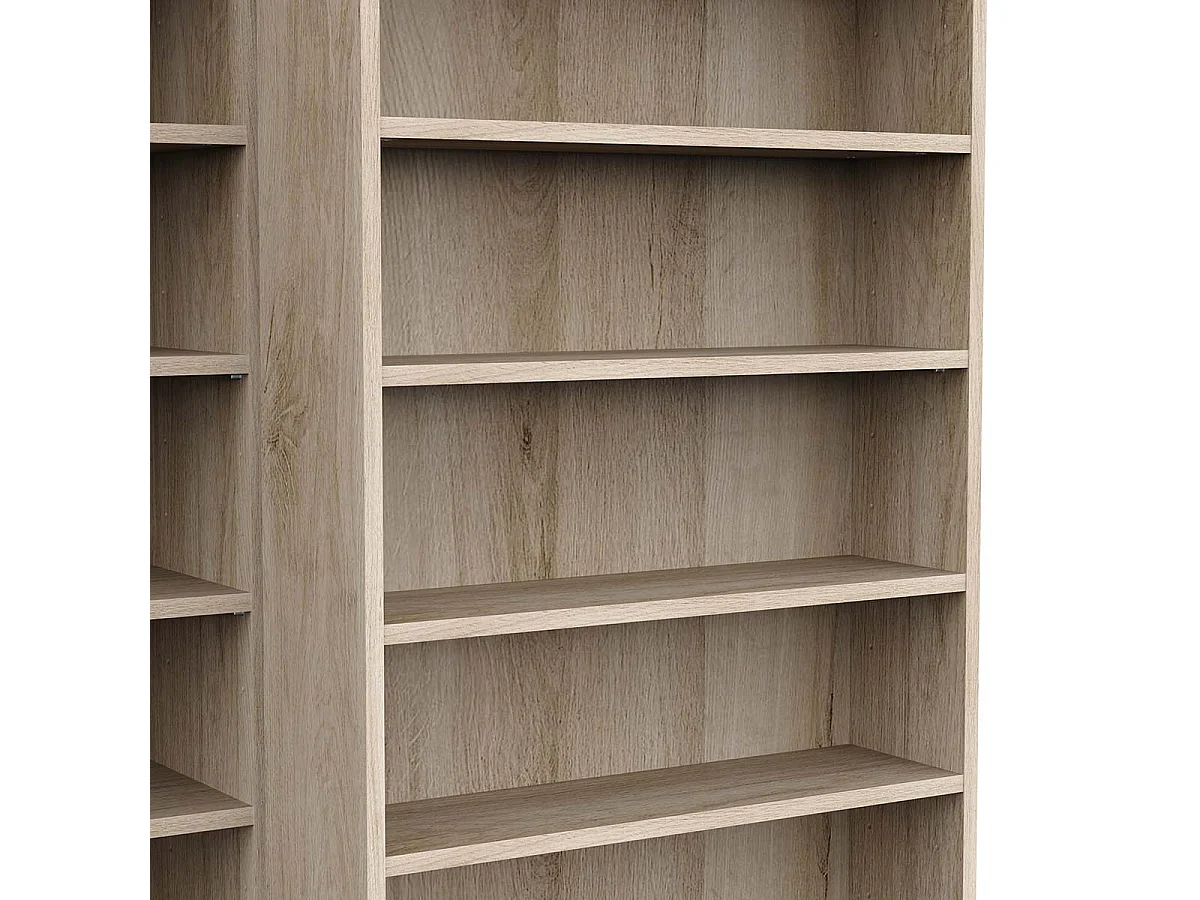 Bibliothèque étagère meuble de rangement couleur chêne - Largeur 116,7 x Profondeur 44,4 x Hauteur 178,8 cm