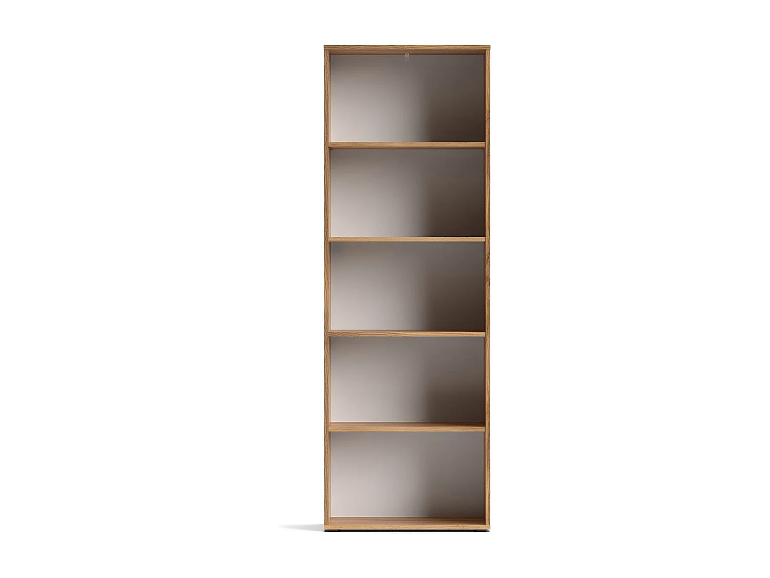 Bibliothèque 5 étagères coloris Beige/chêne Mauvella - Longueur 60 x Hauteur 182 x Profondeur 29 cm
