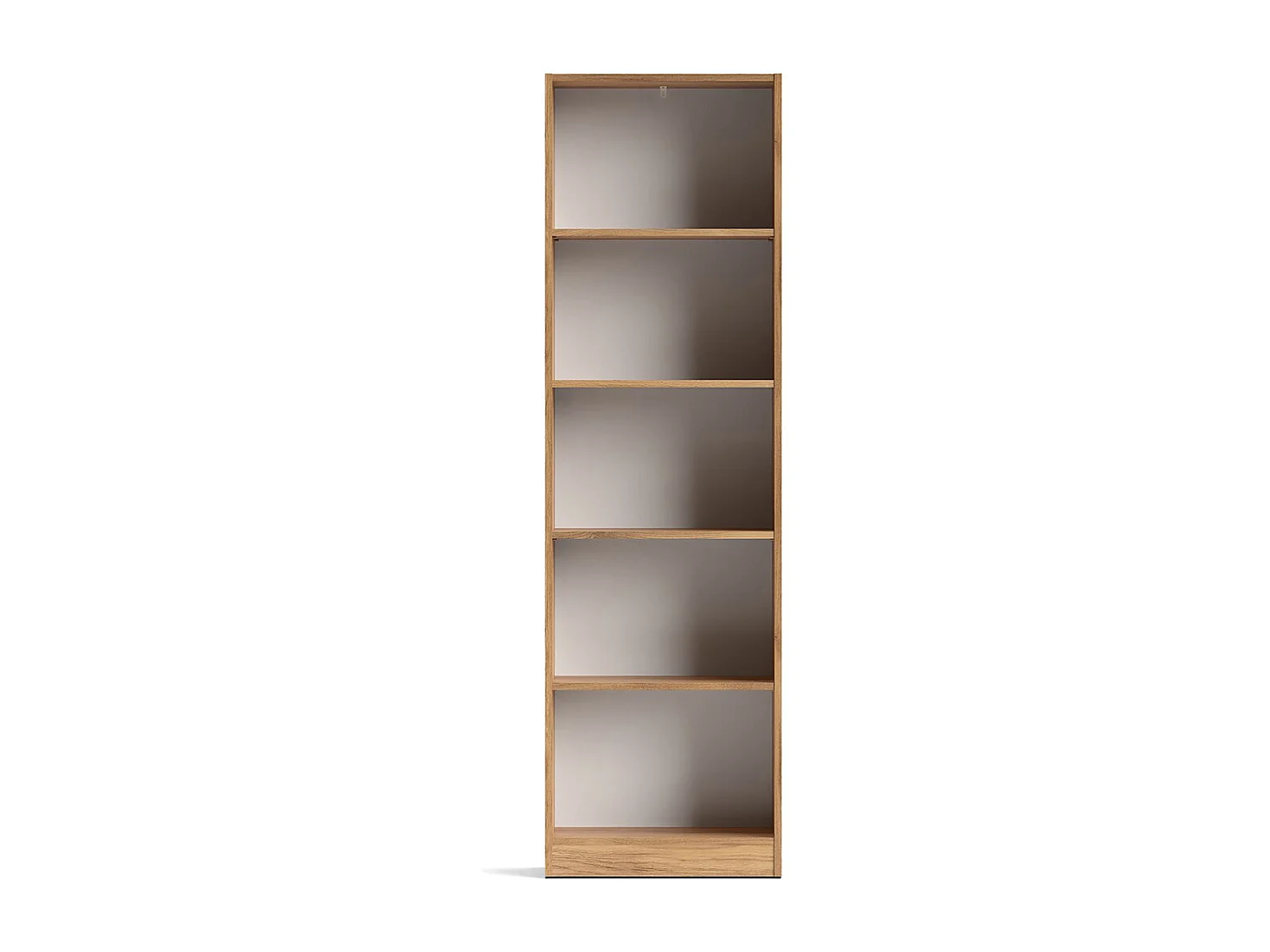 Bibliothèque 5 étagères coloris Beige/chêne Mauvella - Longueur 52 x Hauteur 178 x Profondeur 24,5 cm